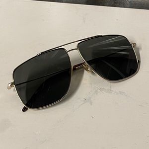 NWT Saint Laurent Gold Metal Aviator Sunglasses YSL Glasses Designer Fall